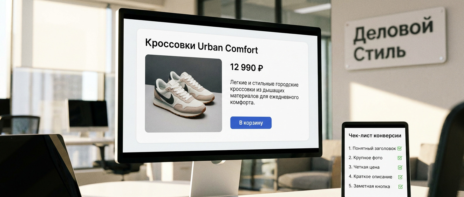 Первый экран карточки товара с SEO-описанием — структура для высокой конверсии интернет-магазина